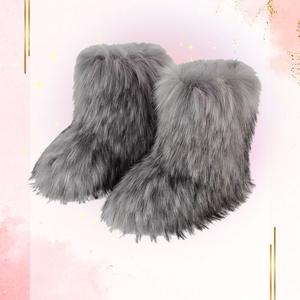 Grey Fur Boot