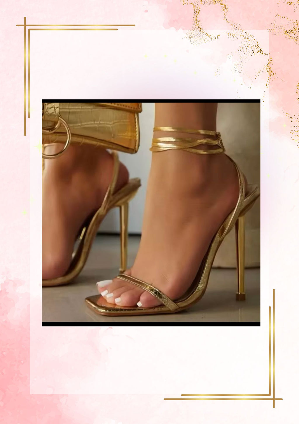 Gold sandal heels