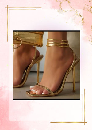 Gold sandal heels