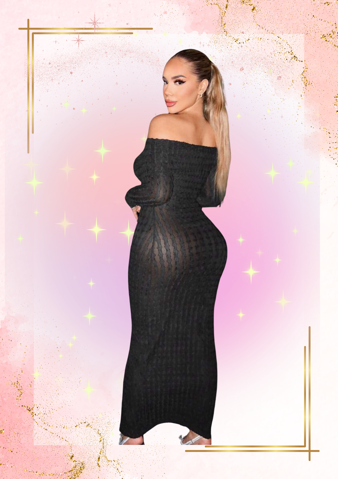 Sexy off shoulder black dress