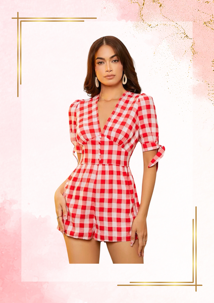 Red shorts Romper Eternal Rose
