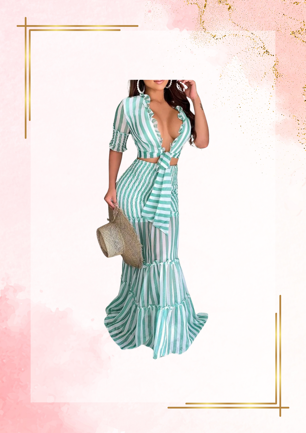 Teal Skirt Set