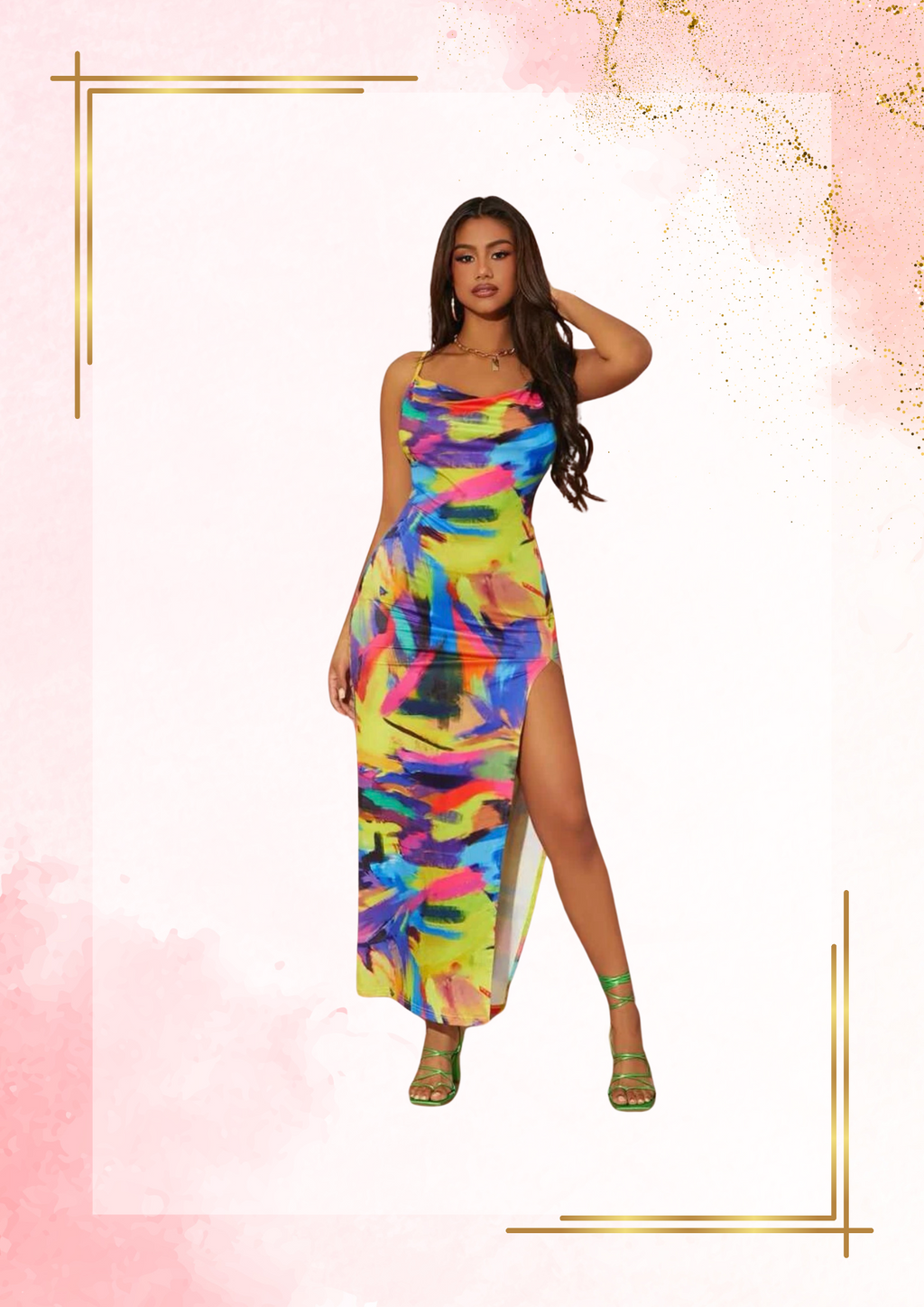 Tie dye split dress
