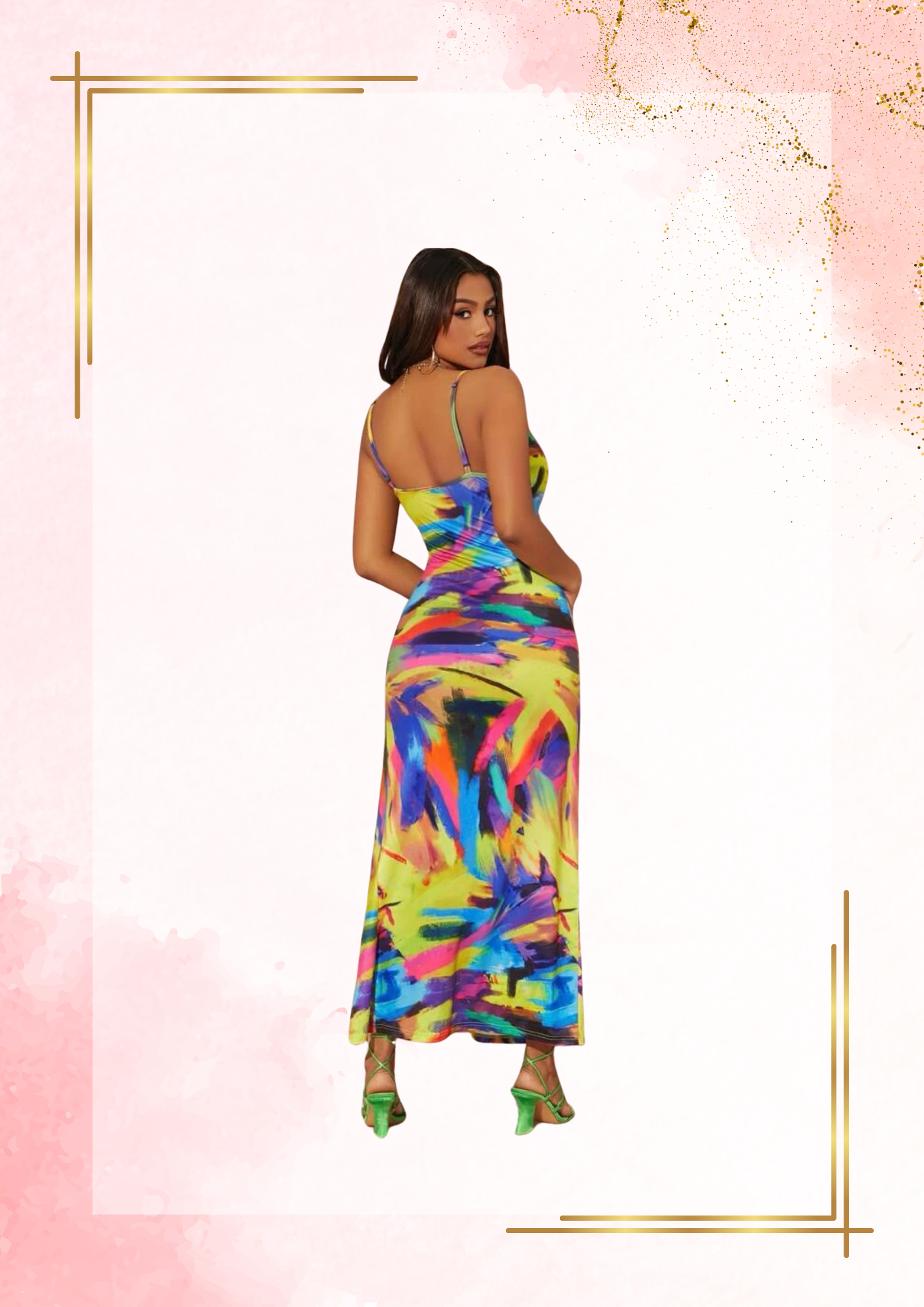 Tie dye split dress
