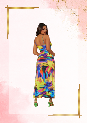Tie dye split dress