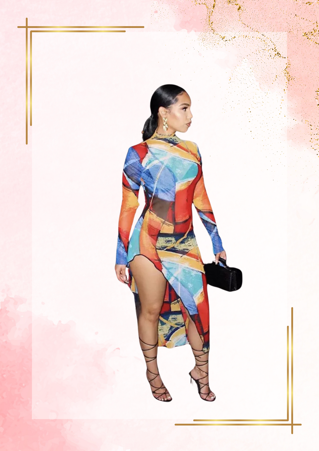 Tie-dye sexy dress