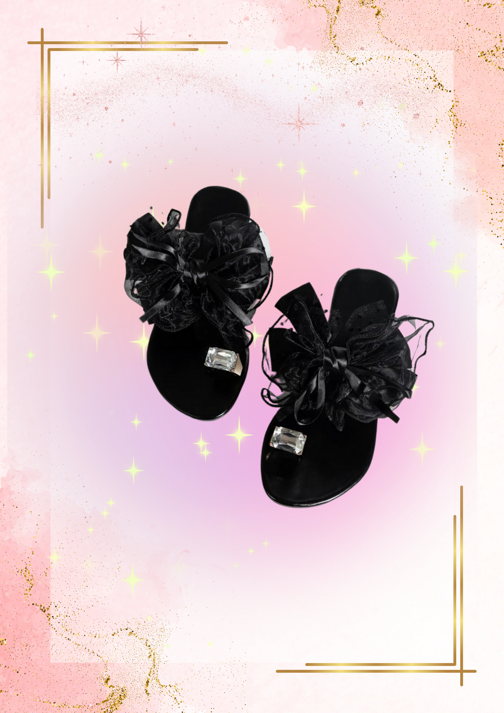 Black Bow Sandals