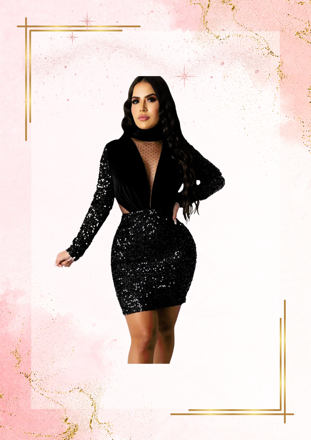 Black sequence dress
