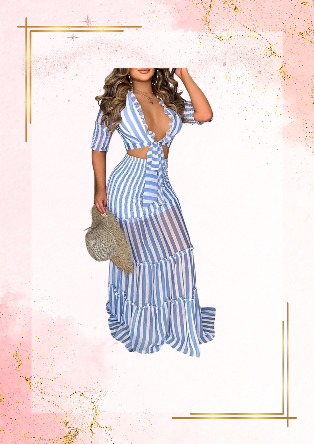 Blue Skirt Set