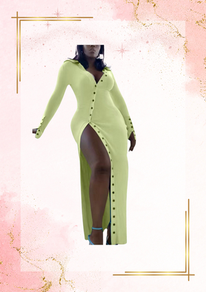 Green bodycon fitted dress