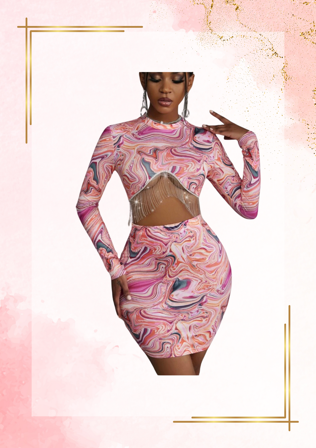 Pink diamond skirt